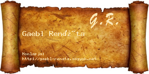 Gaebl Renáta névjegykártya